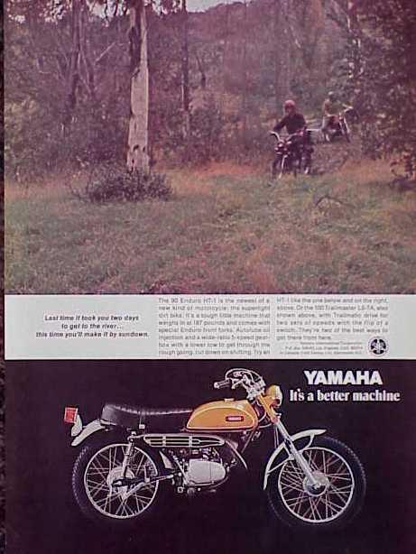 1970 70 yamaha 90 enduro ht-1 motocycle original old ad cmy store  5+= free ship