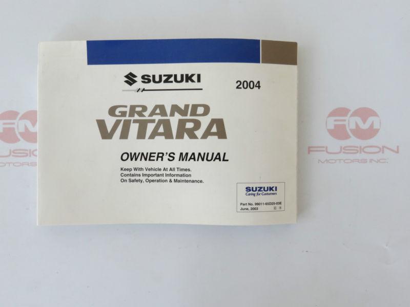 2004 suzuki vitara grand vitara owners manual user guide operator book 