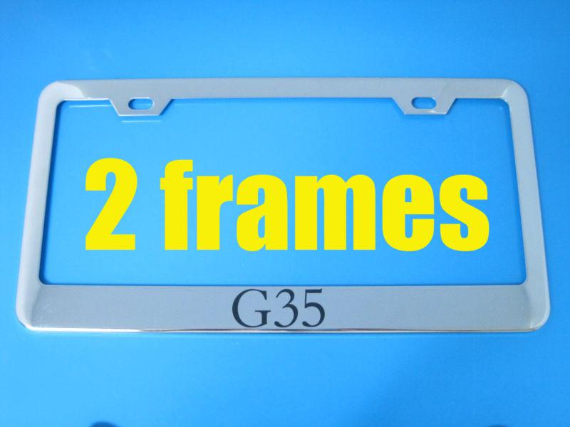 Infiniti "g35" superior chrome metal license plate frame (2pcs)