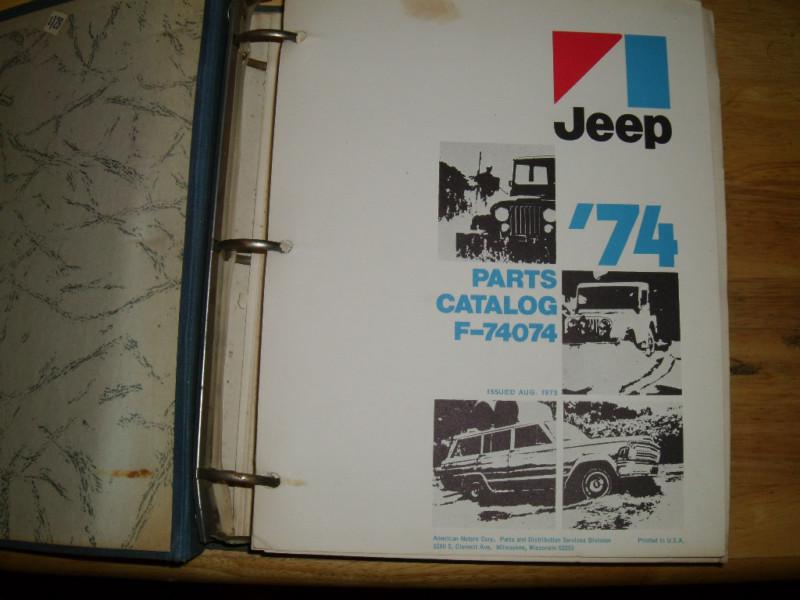 1974 jeep parts catalog / orig book / text & illust