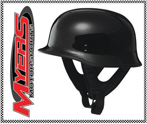 Fly 9mm half german army helmet black motorcycle street size large l