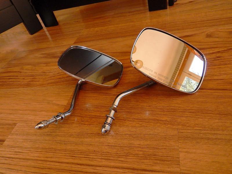 Harley davidson left & right rear veiw mirrors part # e4 1012 chrome finish