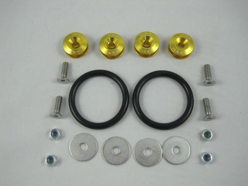 Gold jdm quick release fasteners kit for bumper & trunk hatch car/truck