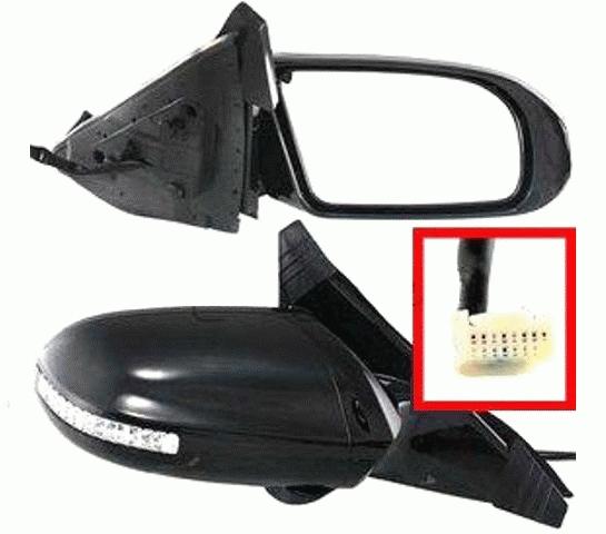 New passenger mirror 09-11 nissan maxima power heated w/o memory w/signal lamp