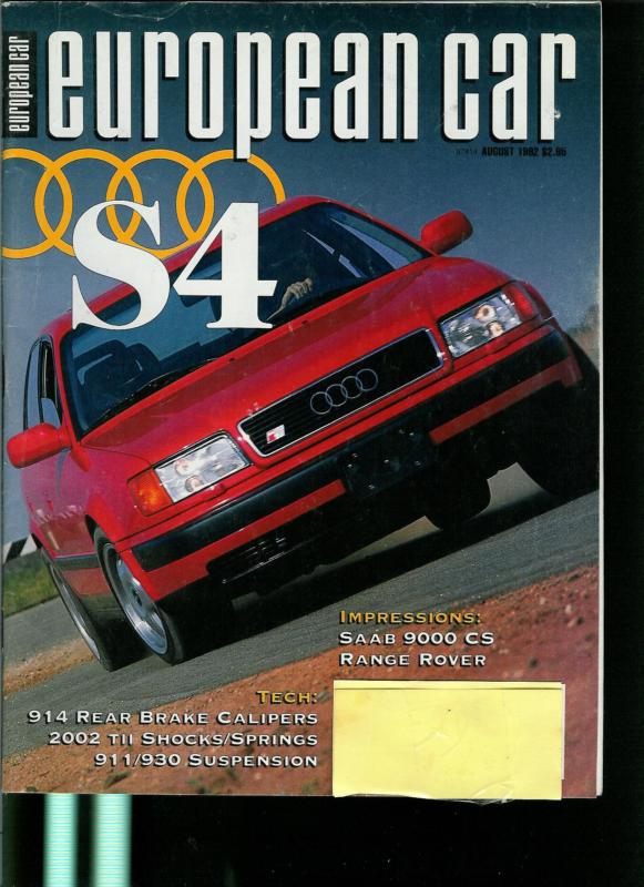 European car magazine formerly  vw & porshe old vintage august 1992