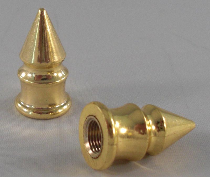 2 gold "impaler spike" tire air valve stem caps for harley davidson wheel rims 