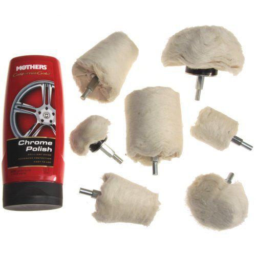 8 pc mothers chrome polish drill  polisher buf kit mag