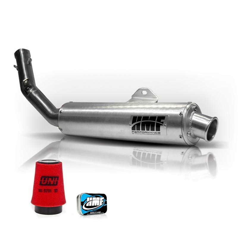 Hmf can am brp ds650 2000 - 2007 slip on exhaust muffler & jet kit + uni filter