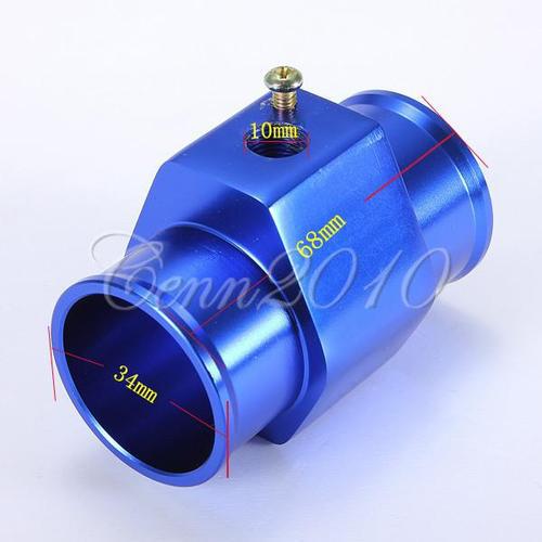 34mm blue water temp temperature joint pipe sensor gauge radiator hose adapter