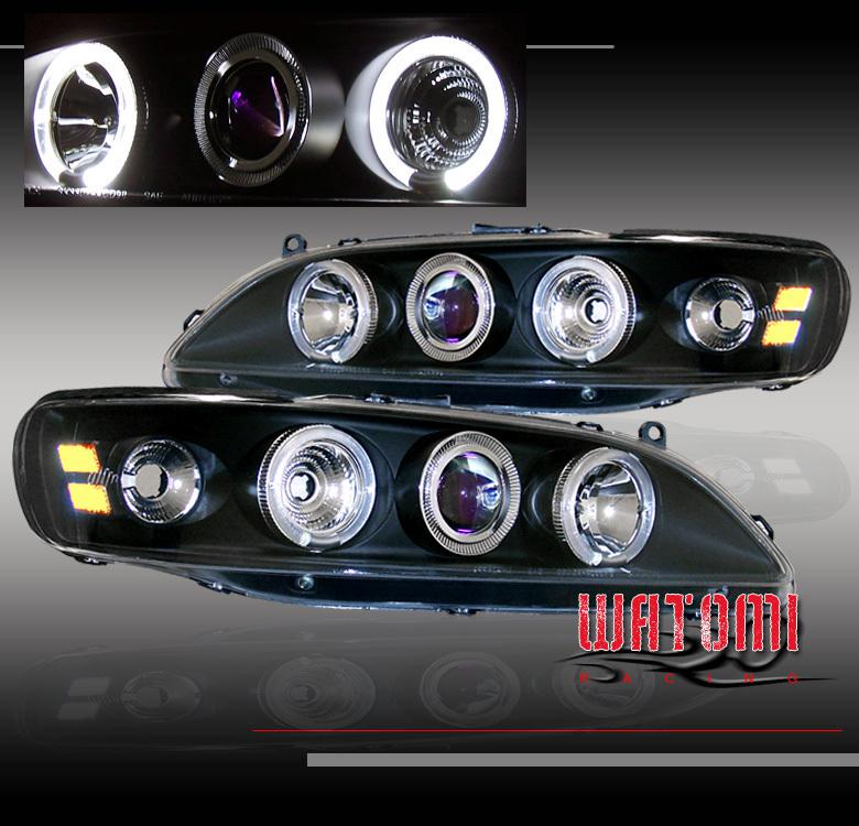 98-02 honda accord halo projector headlights 1pc blk 01