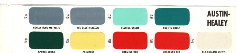 1954 1955 1956 1957 1958 1959 1960 1961 to 1968 austin healey paint chips 9ms4