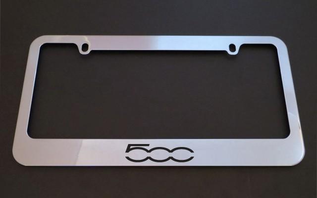 1 brand new fiat 500 chrome metal license plate frames + screw caps