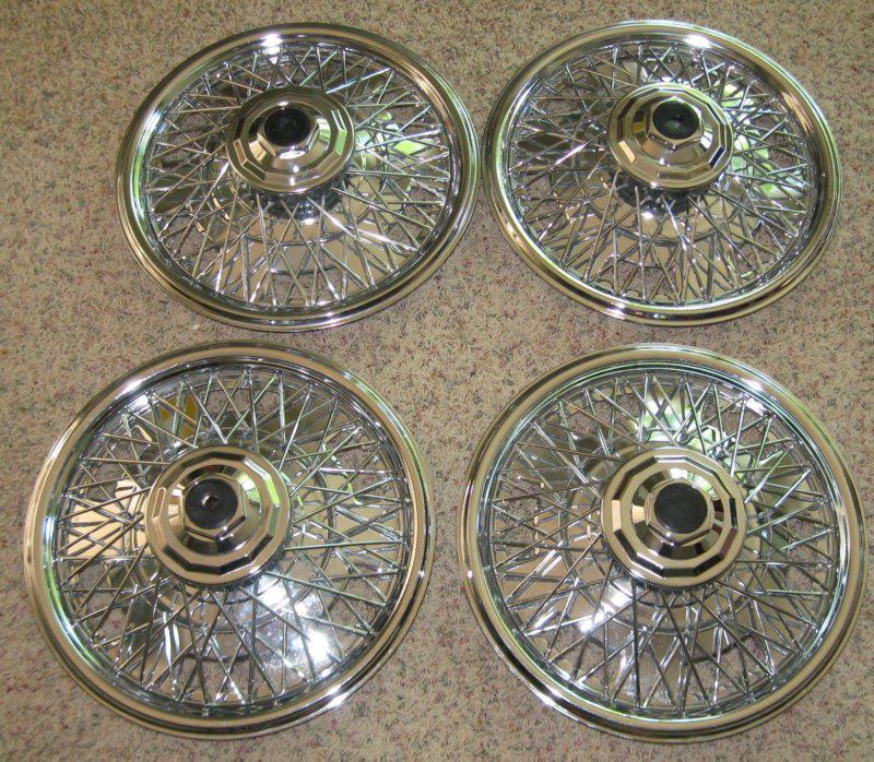 Set of 4 nos 14" wire wheel covers by custom accessories, inc, illinois