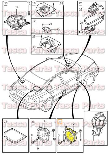 Brand new oem 100w door interior loudspeaker kit 2001-2009 volvo s60 v70 v70xc