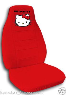 2 cute car seat covers in red with hello kitty high quality