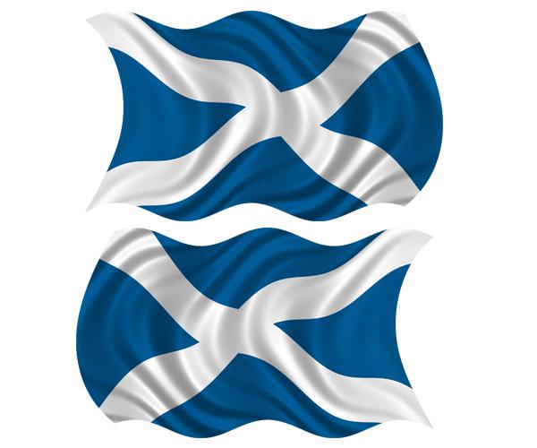 Scotland waving flag decal set 4"x2.4" scottish scots vinyl car sticker zu1