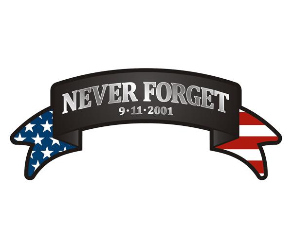 Never forget ribbon decal 5"x2.1" nyc 9/11 wtc american sticker zu1