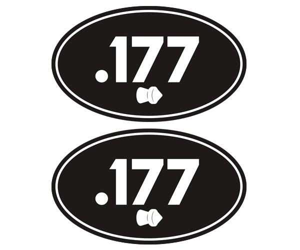 .177 ammo can decal set set 3"x1.8" oval pellet 177 air gun sticker zu1