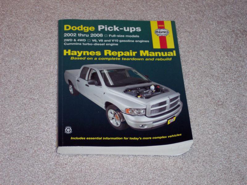 Haynes repair manual for dodge pick-ups 2002-2008