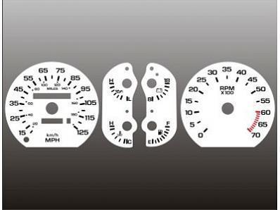 1987-1989 dodge daytona lebaron instrument cluster white face gauges 87-89