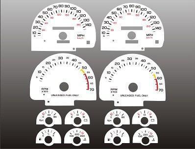 1990-1992 chevrolet camaro 140 mph instrument cluster white face gauges 82-92