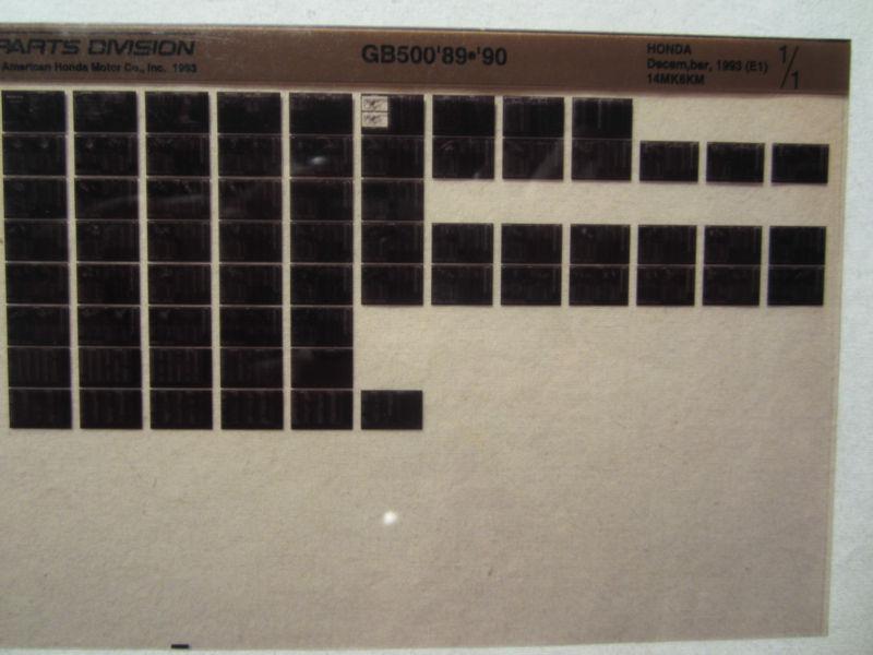 1989-1990 honda motorcycle gb500 microfiche parts catalog gb 500