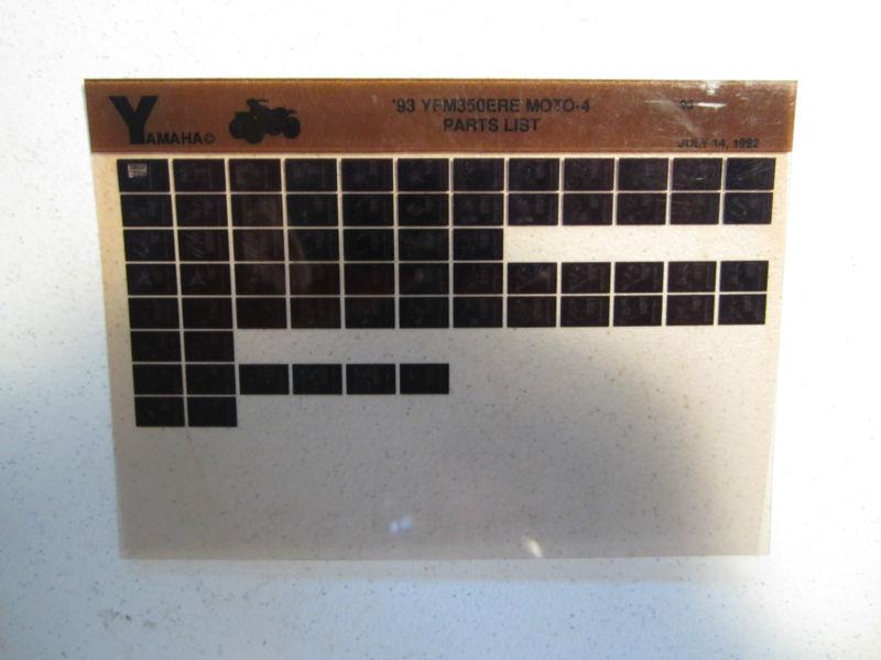 1993 yamaha atv yfm350ere moto 4 microfiche parts catalog yfm 350 ere 