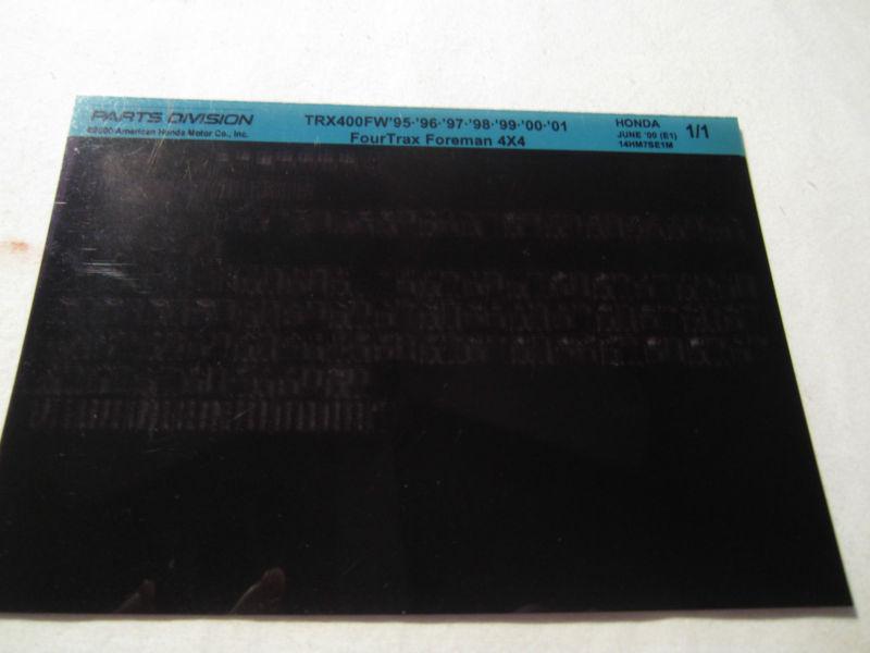 1995-2001 honda atv trx400fw fourtrax foreman 4x4 microfiche parts catalog 