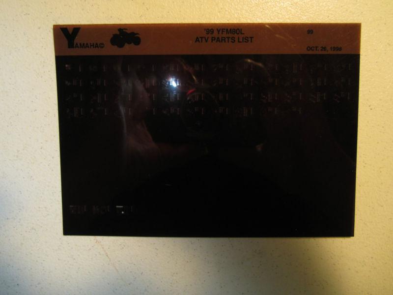 1999 yamaha atv yfm80l microfiche parts list catalog yfm 80 l 