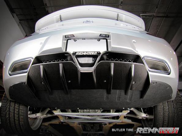 Renntech mercedes benz sls amg rear carbon fiber diffuser sku: aero 88.197.20.80