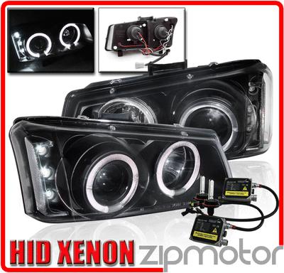 2003-2006 silverado truck 1500 2500 3500 halo led projector headlights+hid black