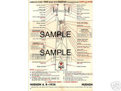 1936 1937 hudson terraplane 6 v8 36 37 lube charts t