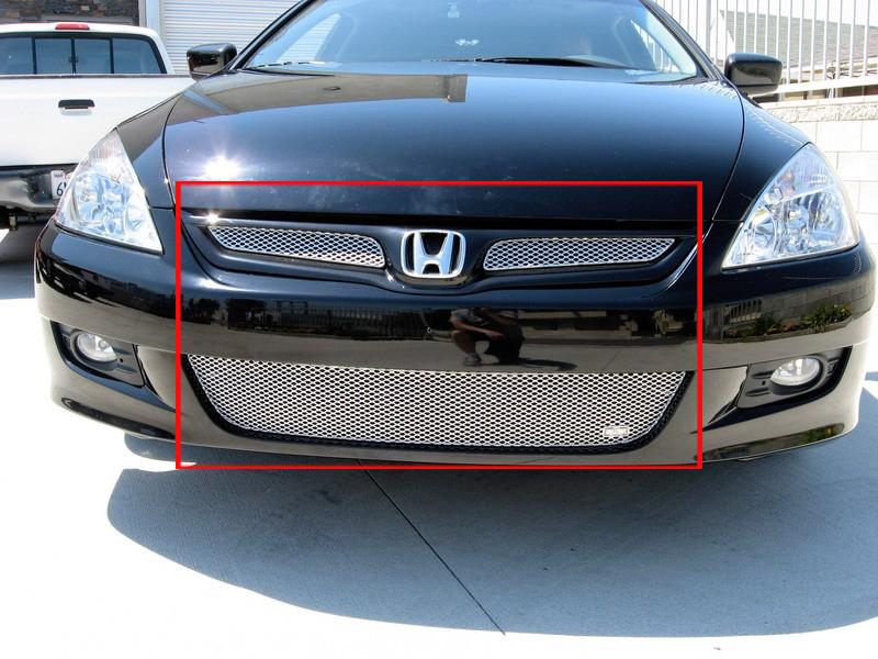 2006-2007 honda accord 2dr grillcraft silver upper & lower grille insert grill 