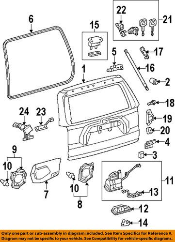 Toyota oem 6905535140 lift gate-cylinder & keys