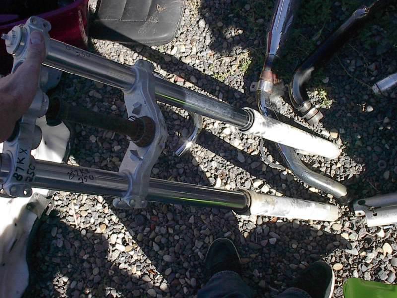 87' kx250 forks/tripple clamps used