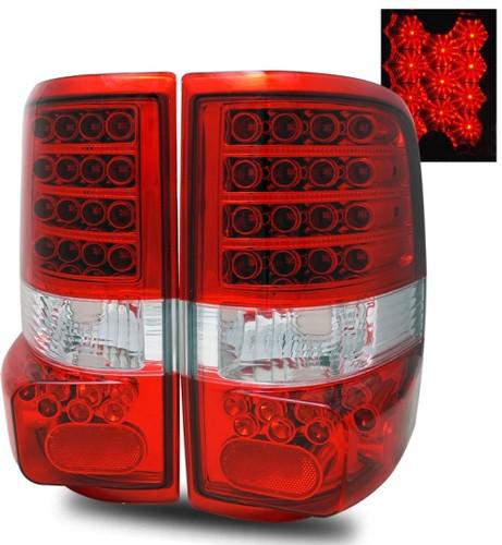 04-08 ford f150 styleside euro red clear led tail light rear brake lamp housings