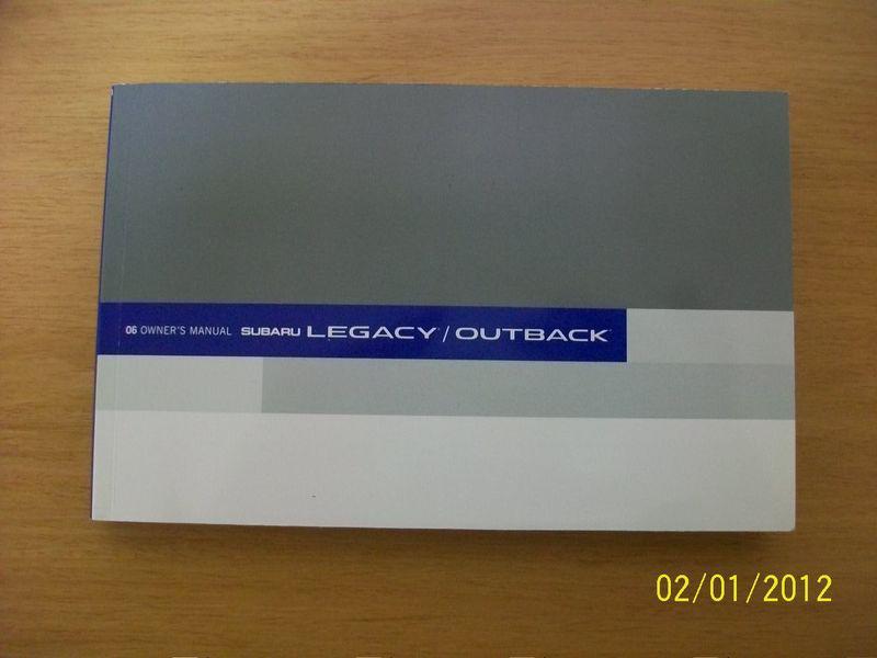 2006 subaru legacy/out back   owners manual