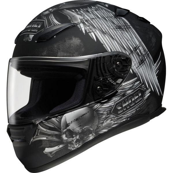 Black/silver xl shoei rf-1100 merciless full face helmet