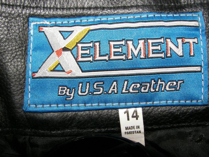 Ladies black leather motorcycle chaps size 14 by xelment 