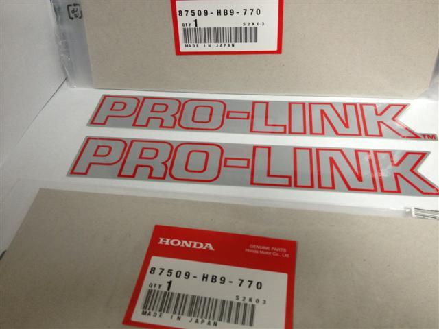 Pro link swingarm decal sticker set oem nos honda trx250r trx 250r 1988-1989