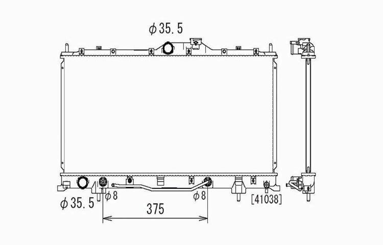 Replacement radiator 06-08 mitsubishi eclipse automatic trans 3.8l v6 mn180281