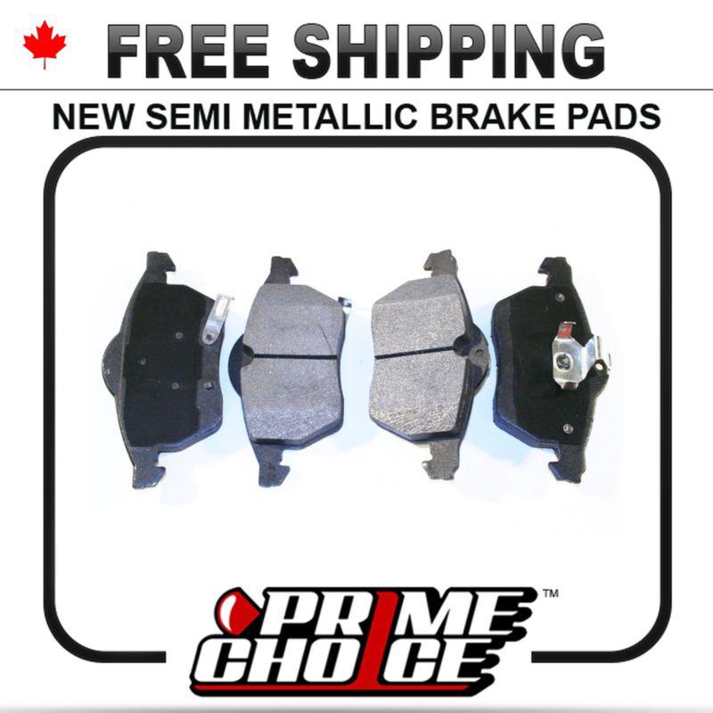 New premium complete set of front metallic disc brake pads with shims