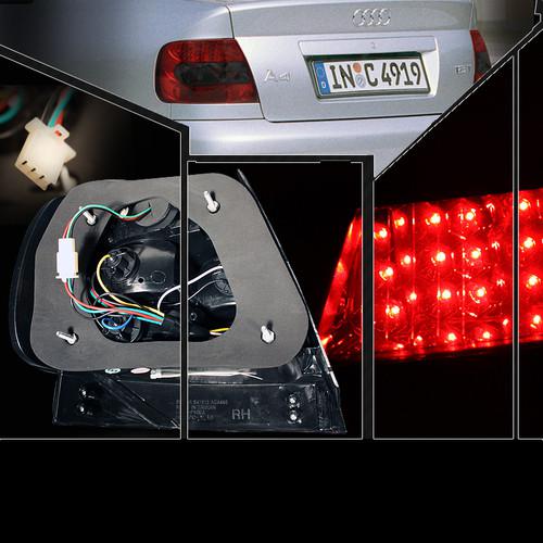 96-01 AUDI A4 S4 RED SMOKED PHILIPS-LED PERFORM TAIL BRAKE LIGHTS LEFT+RIGHT, US $118.99, image 3