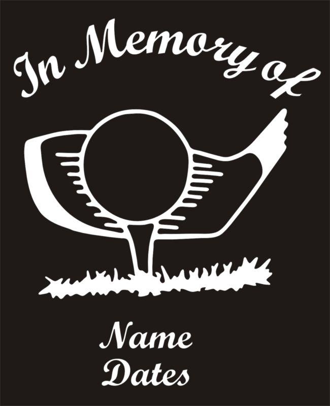 In memory of vinyl decal golf golfer window sticker qty 4