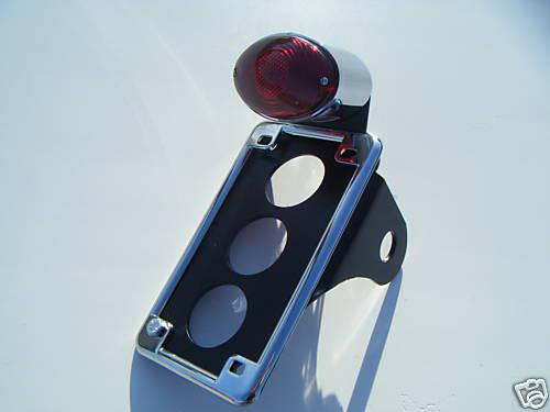 Cat eye vertical side mount license plate bracket 25mm hole & light, 08 & newer