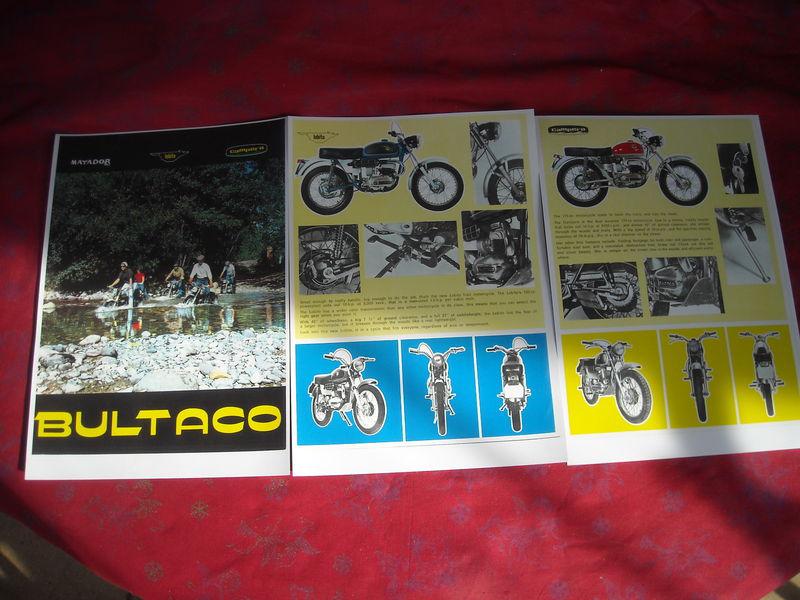 Bultaco matador mk2 - lobito - campera , photocopy factory sales brochure