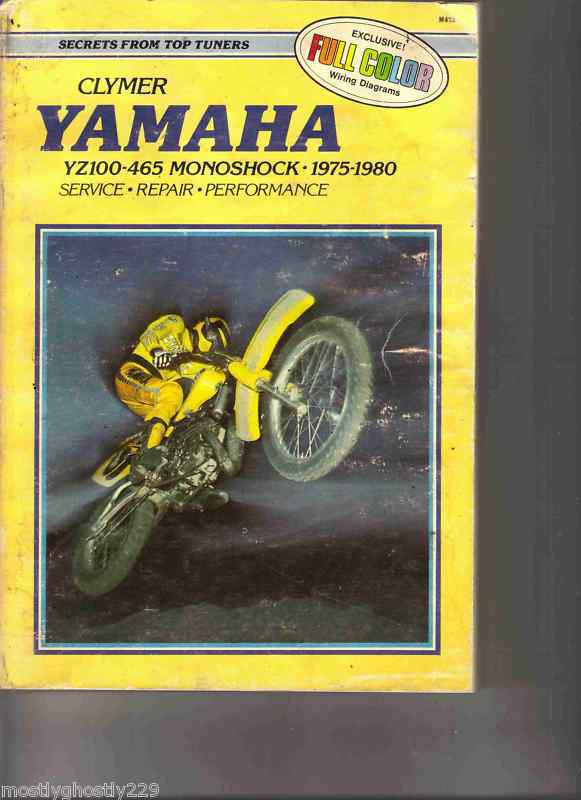 Clymer  yamaha yz 100-465 monoshock 1975-1980 repair manual vintage motocross