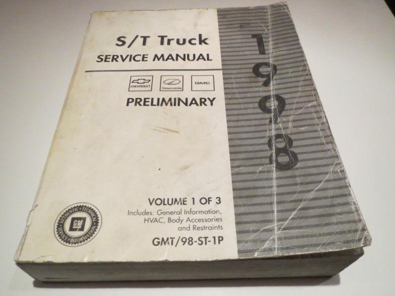 1998 chevy s/t truck shop manual gmc oldsmobile 98 vol 1 only