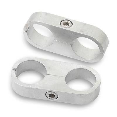 Earl's hose clamps hose & tubing separator two 5/8" dia holes polished aluminum