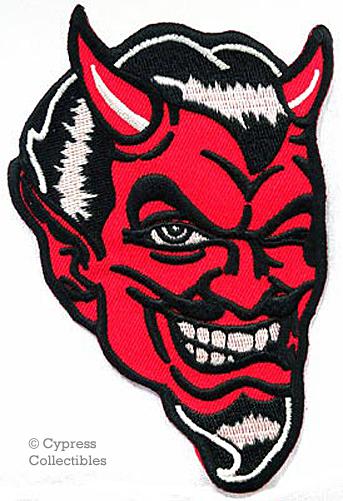 Red devil motorcycle biker patch satan lucifer evil new iron-on applique lucifer